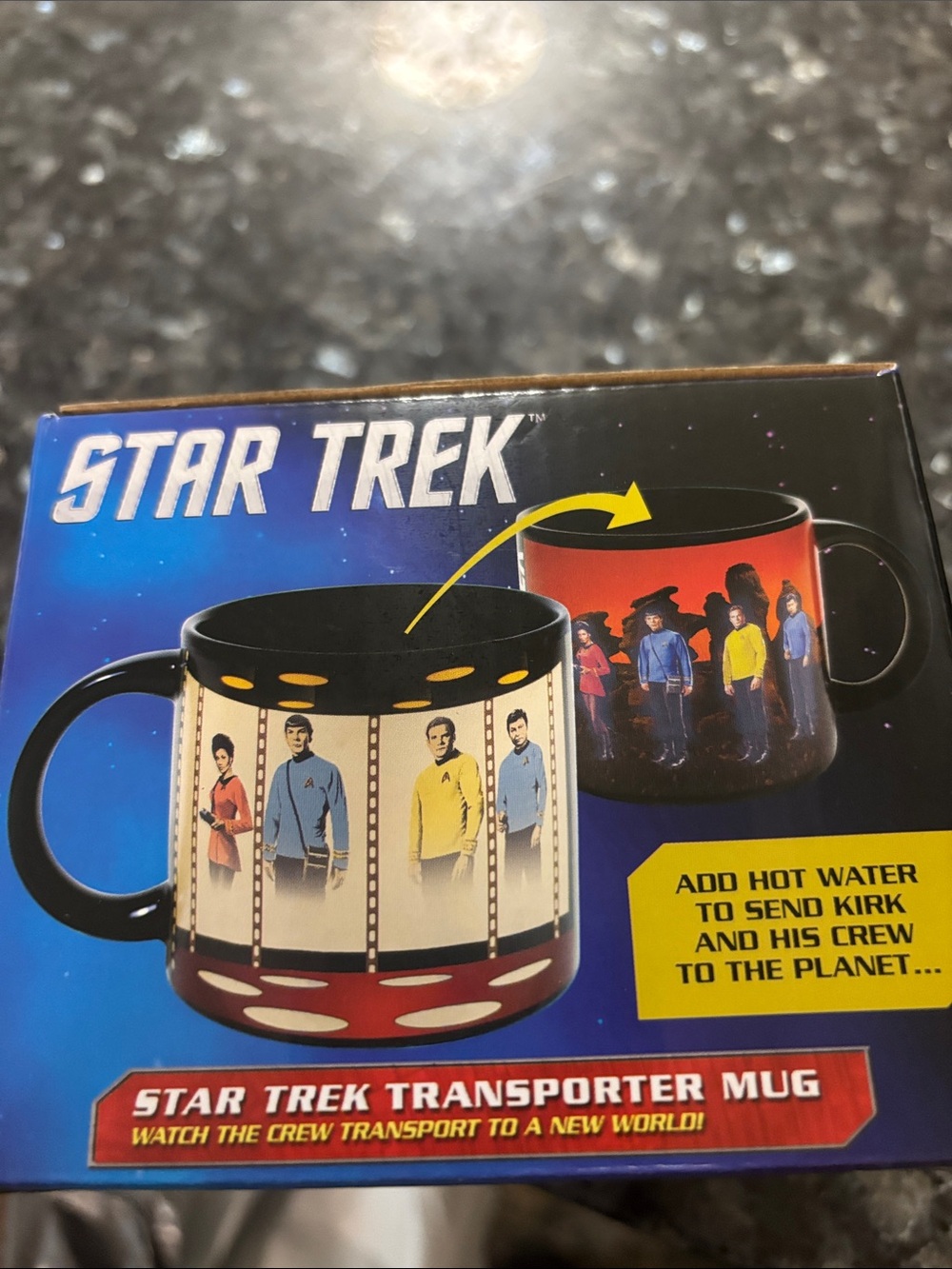 Star Trek Heat-Change Transporter Mug - Black with Multicolor Crew Art
